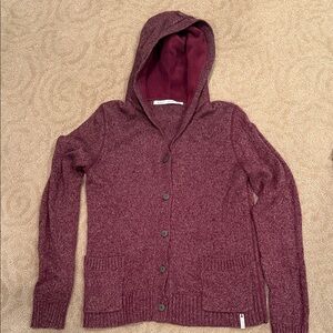 Women's Woolrich Burgundy Hooded Sweater